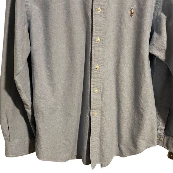 RALPH LAUREN Mens Light Blue Long Sleeve Button Down Shirt, Mens Size Large - Picture 4 of 6